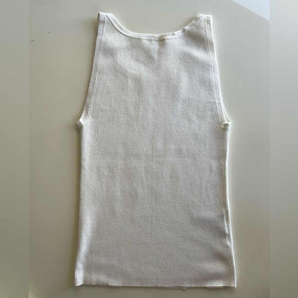 LOFT White Ribbed Tank Cream - S - Picture 2 of 4
